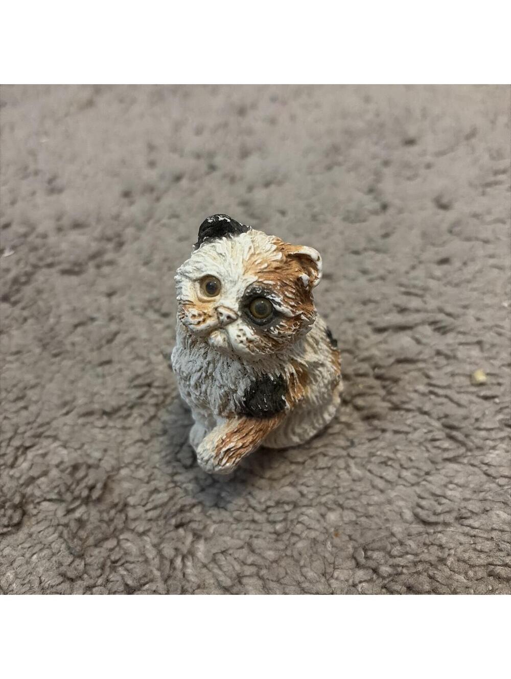 vintage, hand-painted, stone-resin calico figurine